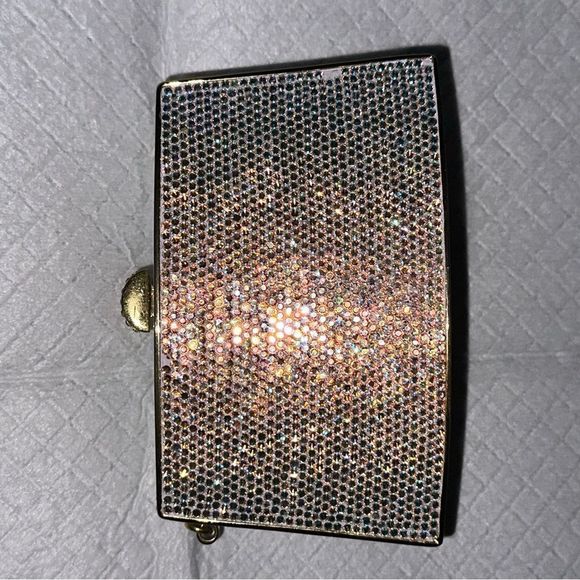 RARE JUDITH LEIBER SWAROVSKI CRYSTAL PAVE MINAUDIERE CLUTCH Vintage, collectors - Picture 3 of 17